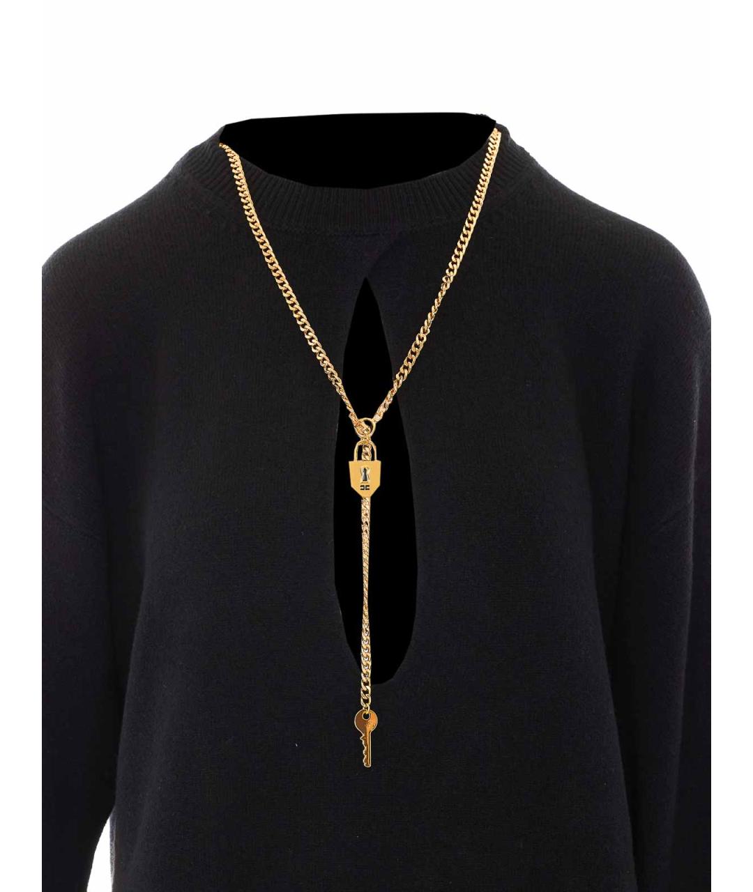 ELISABETTA FRANCHI Черное шерстяное повседневное платье, фото 4