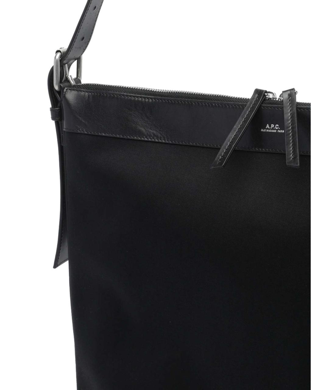 A.P.C. Черная хлопковая сумка на плечо, фото 4