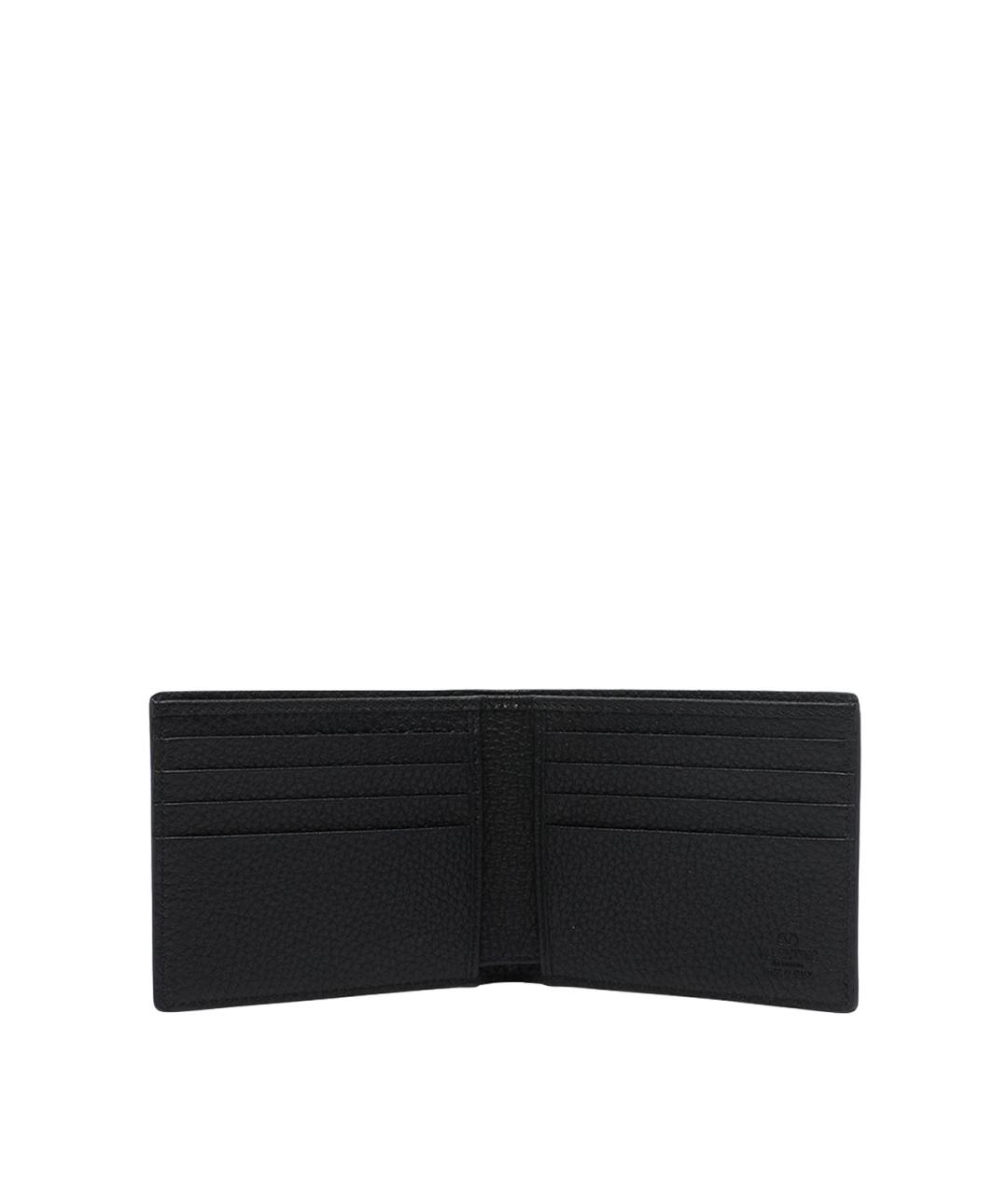 VALENTINO Черный кожаный кошелек, фото 2