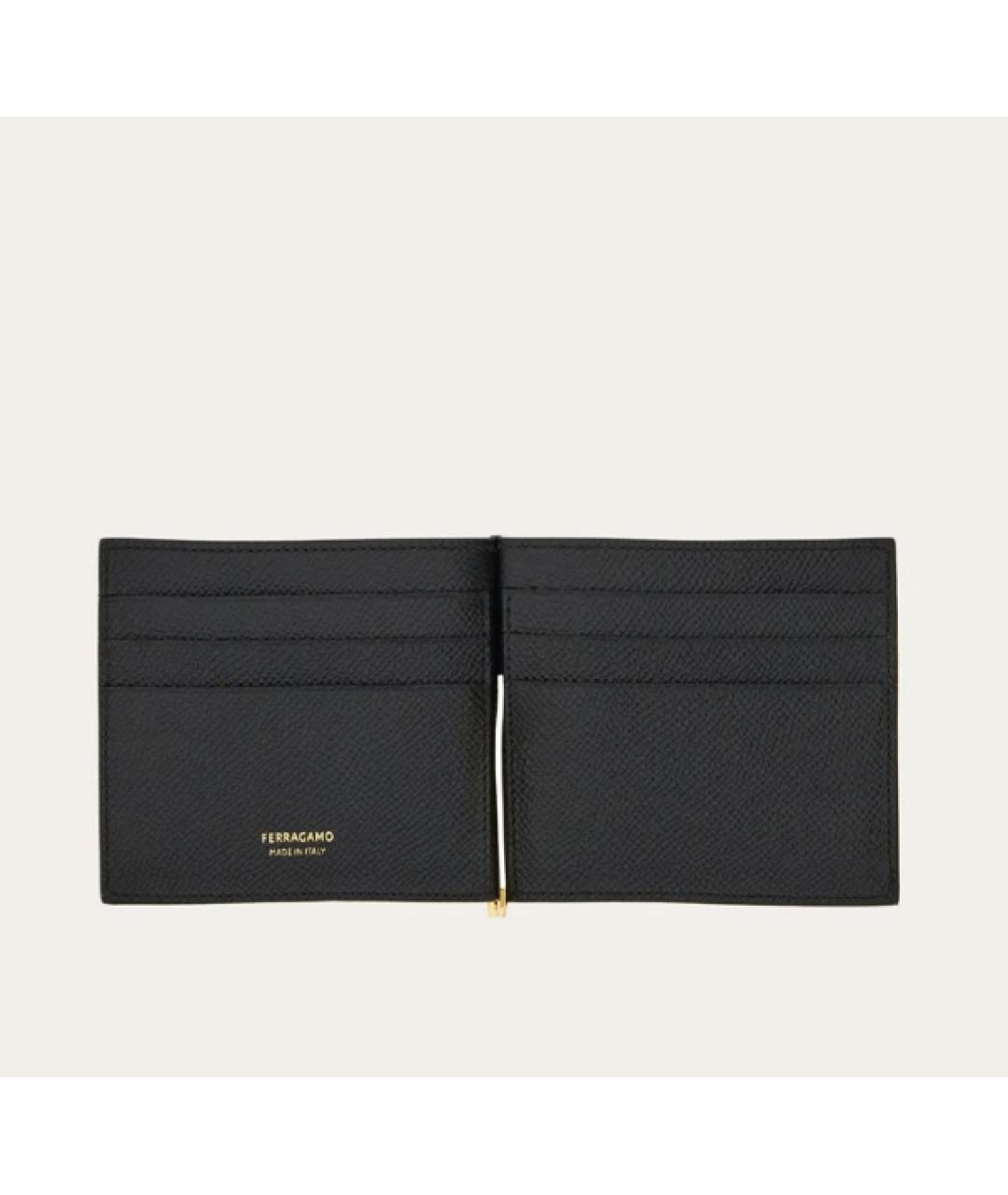 FERRAGAMO Черный кожаный кошелек, фото 2