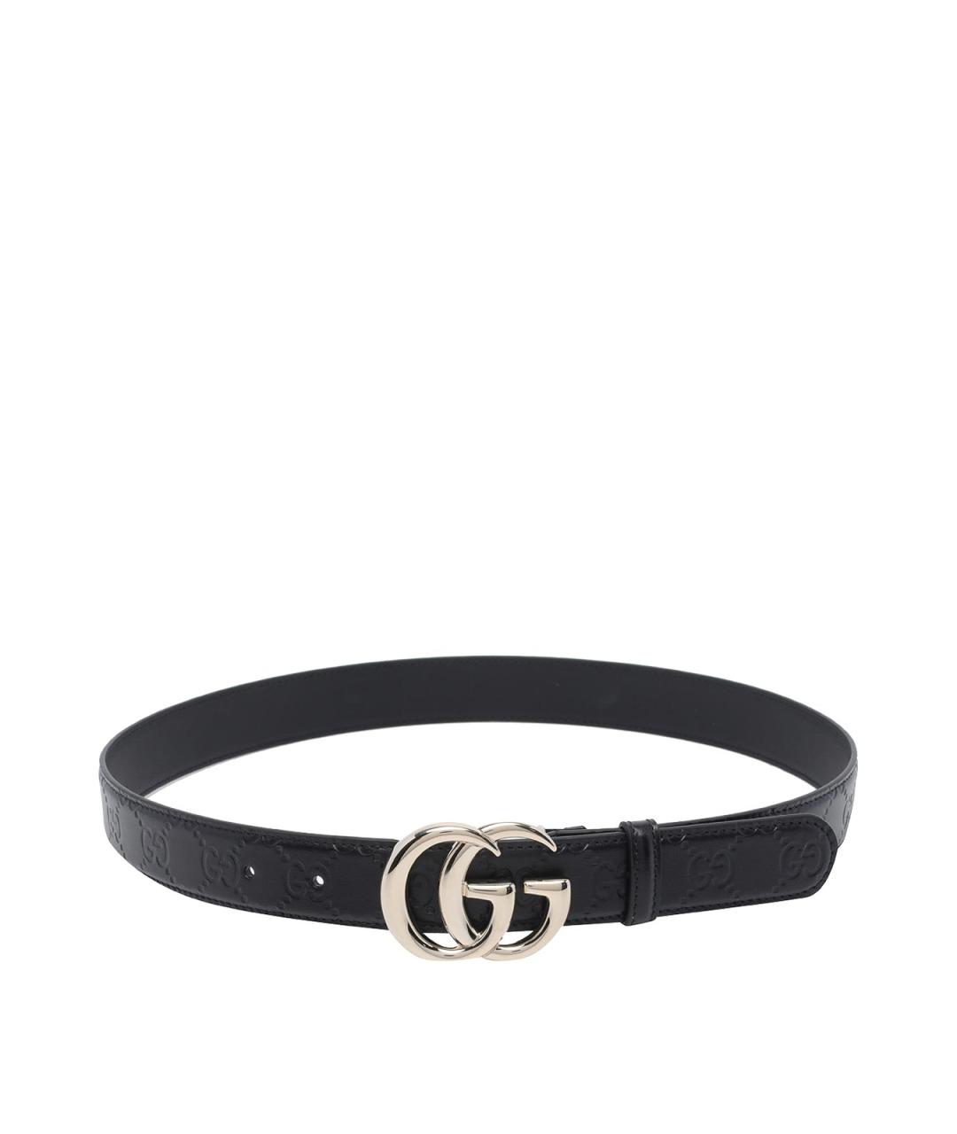 GUCCI Черный кожаный ремень, фото 1