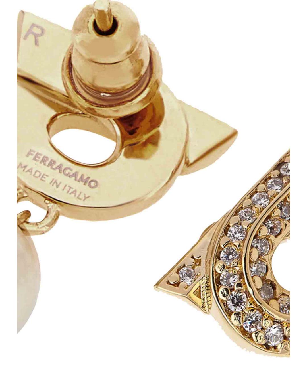 FERRAGAMO Золотые латунные серьги, фото 2