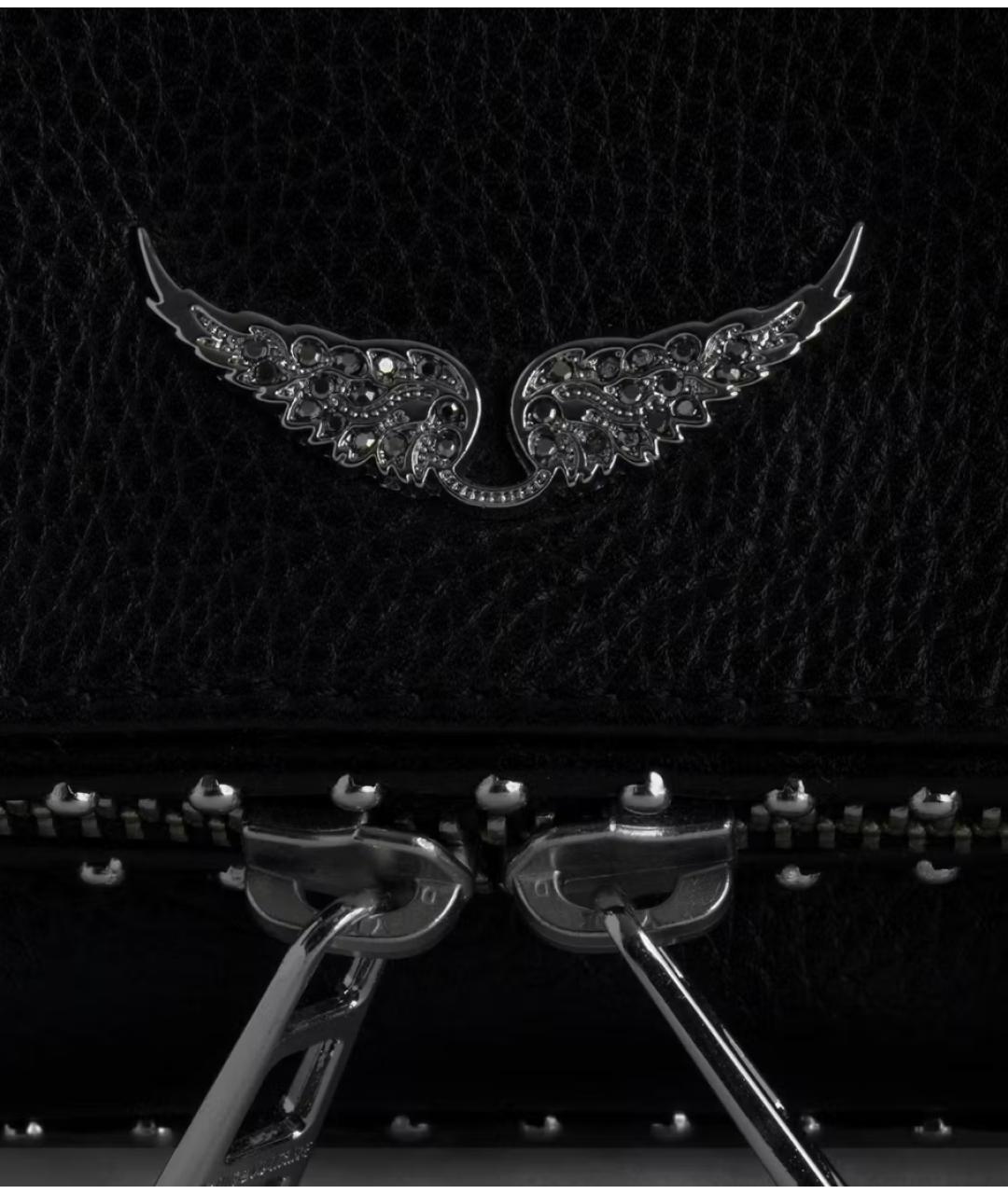 ZADIG & VOLTAIRE Черная кожаная сумка через плечо, фото 6