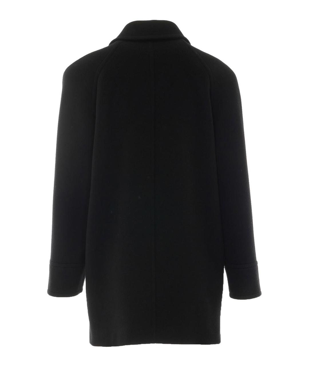 SAINT LAURENT Черное шерстяное пальто, фото 2