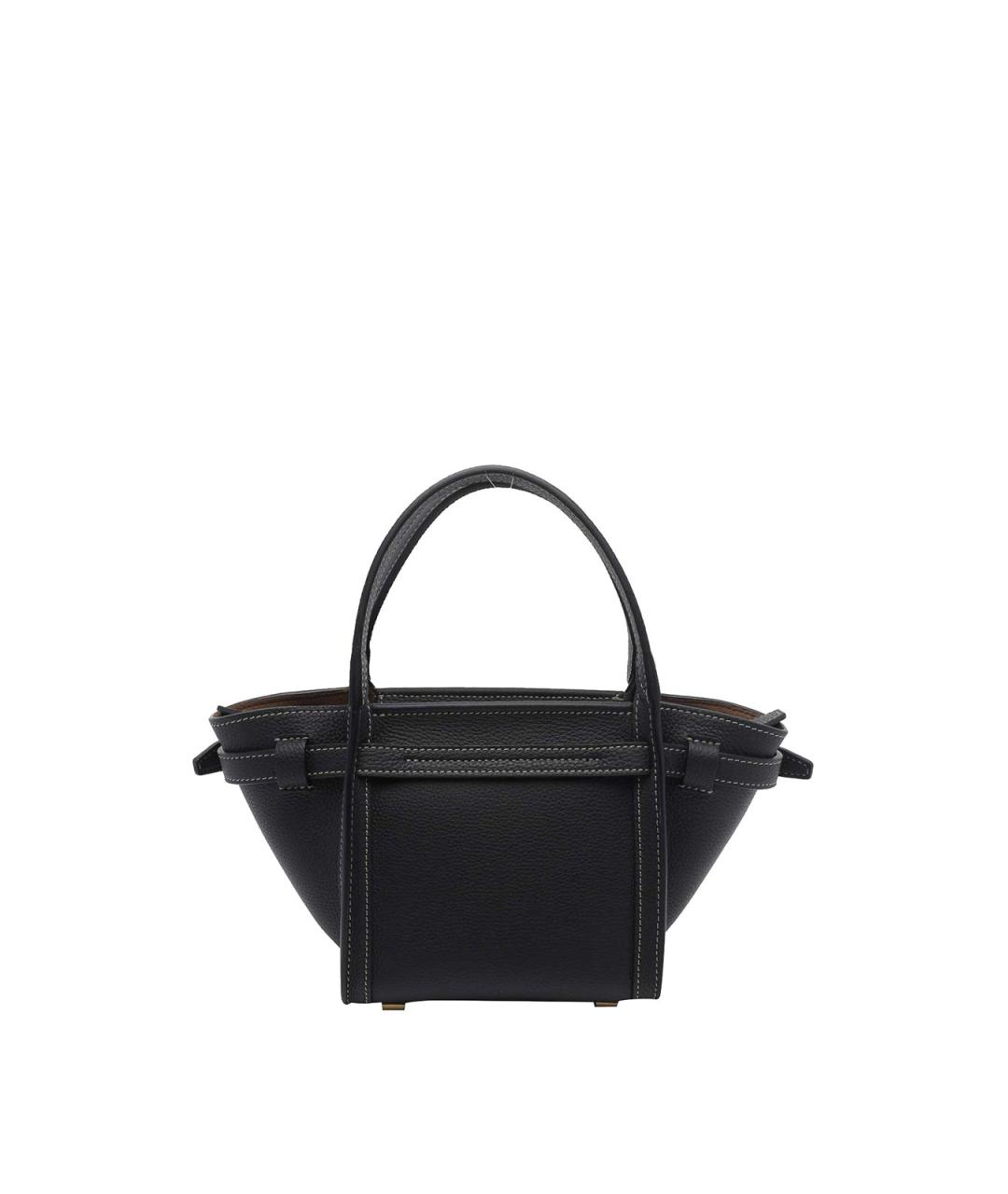 TOD'S Черная кожаная сумка тоут, фото 3