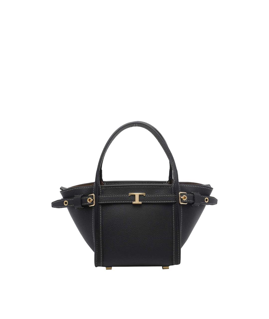 TOD'S Черная кожаная сумка тоут, фото 1