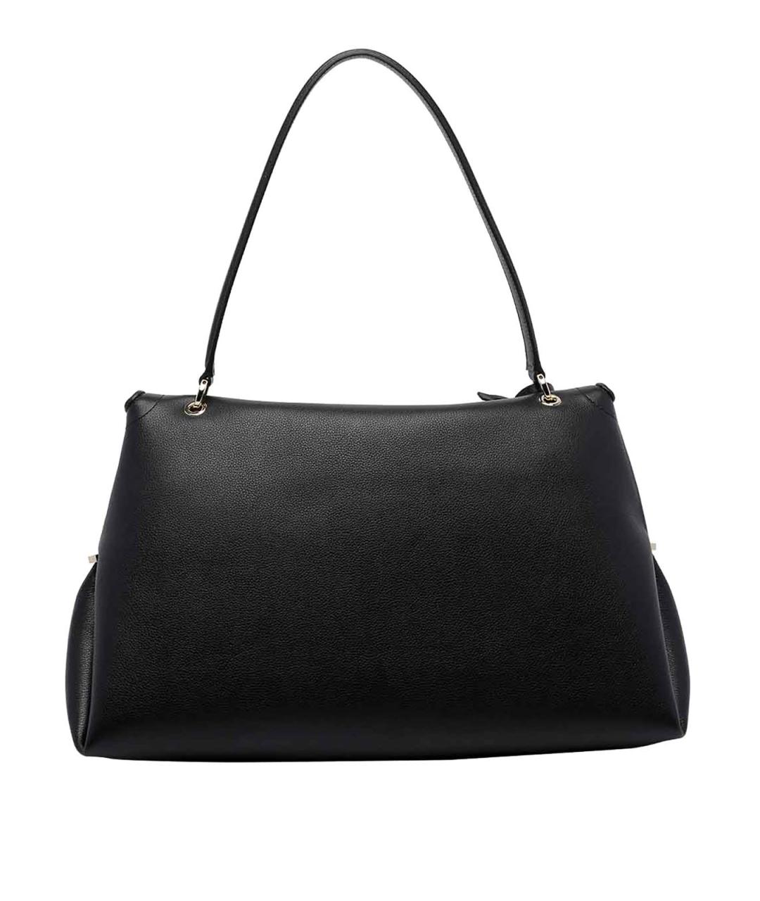 FERRAGAMO Черная кожаная сумка через плечо, фото 3