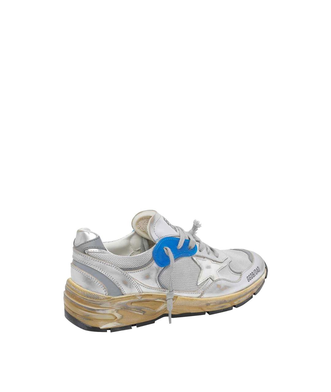 GOLDEN GOOSE Серебряные кожаные низкие кроссовки / кеды, фото 3
