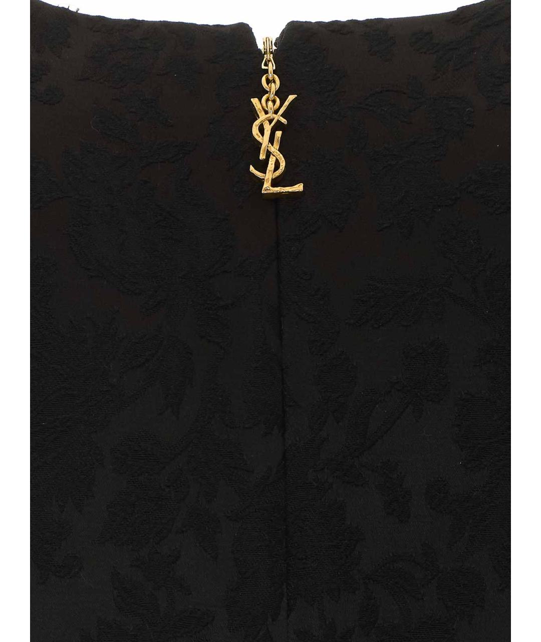 SAINT LAURENT Черное хлопковое повседневное платье, фото 3
