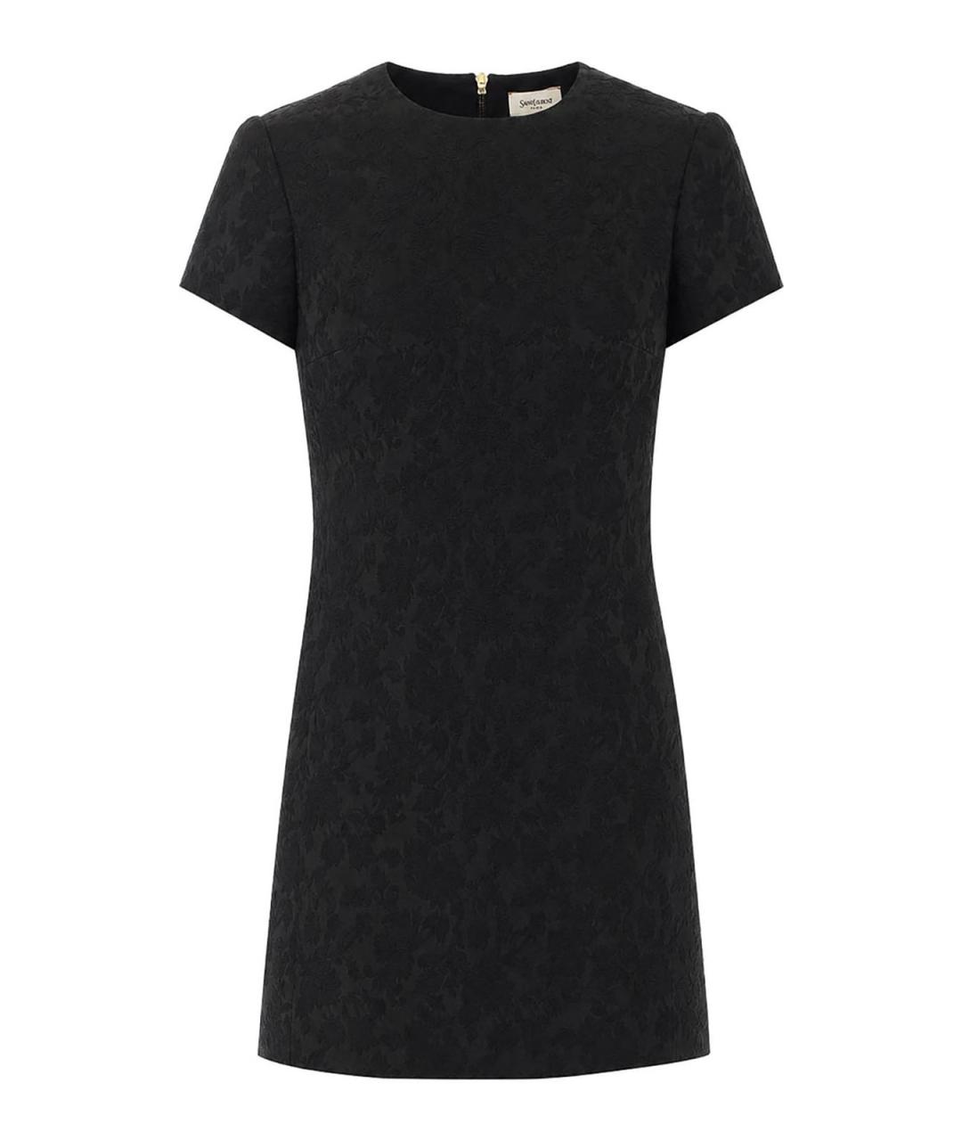 SAINT LAURENT Черное хлопковое повседневное платье, фото 1