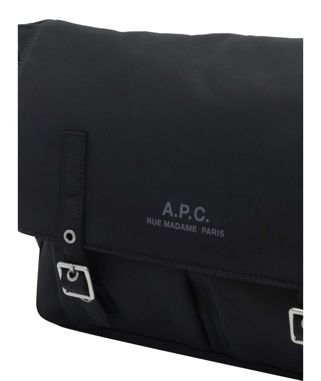 A.P.C. Черная тканевая сумка на плечо, фото 4