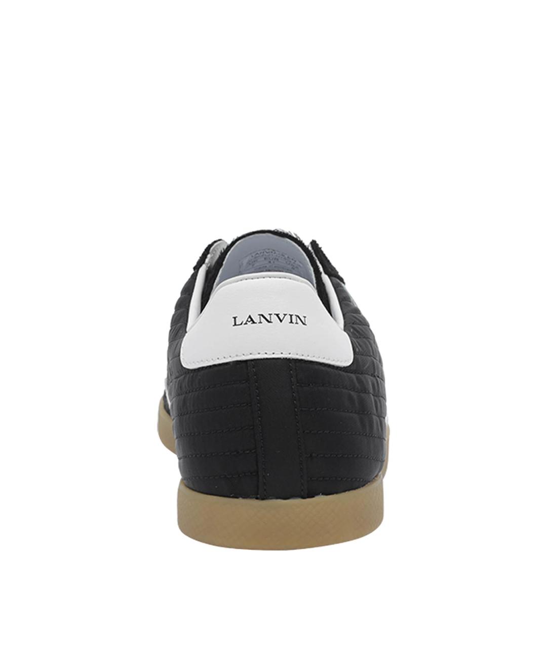 LANVIN Черные кожаные низкие кроссовки / кеды, фото 4