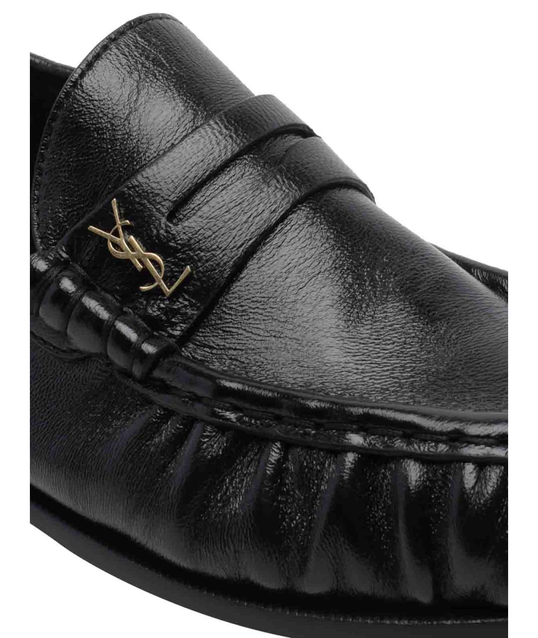 SAINT LAURENT Черные кожаные лоферы, фото 4
