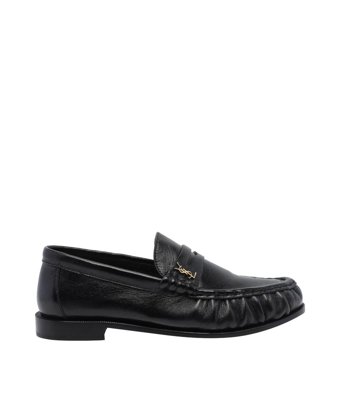 SAINT LAURENT Черные кожаные лоферы, фото 1
