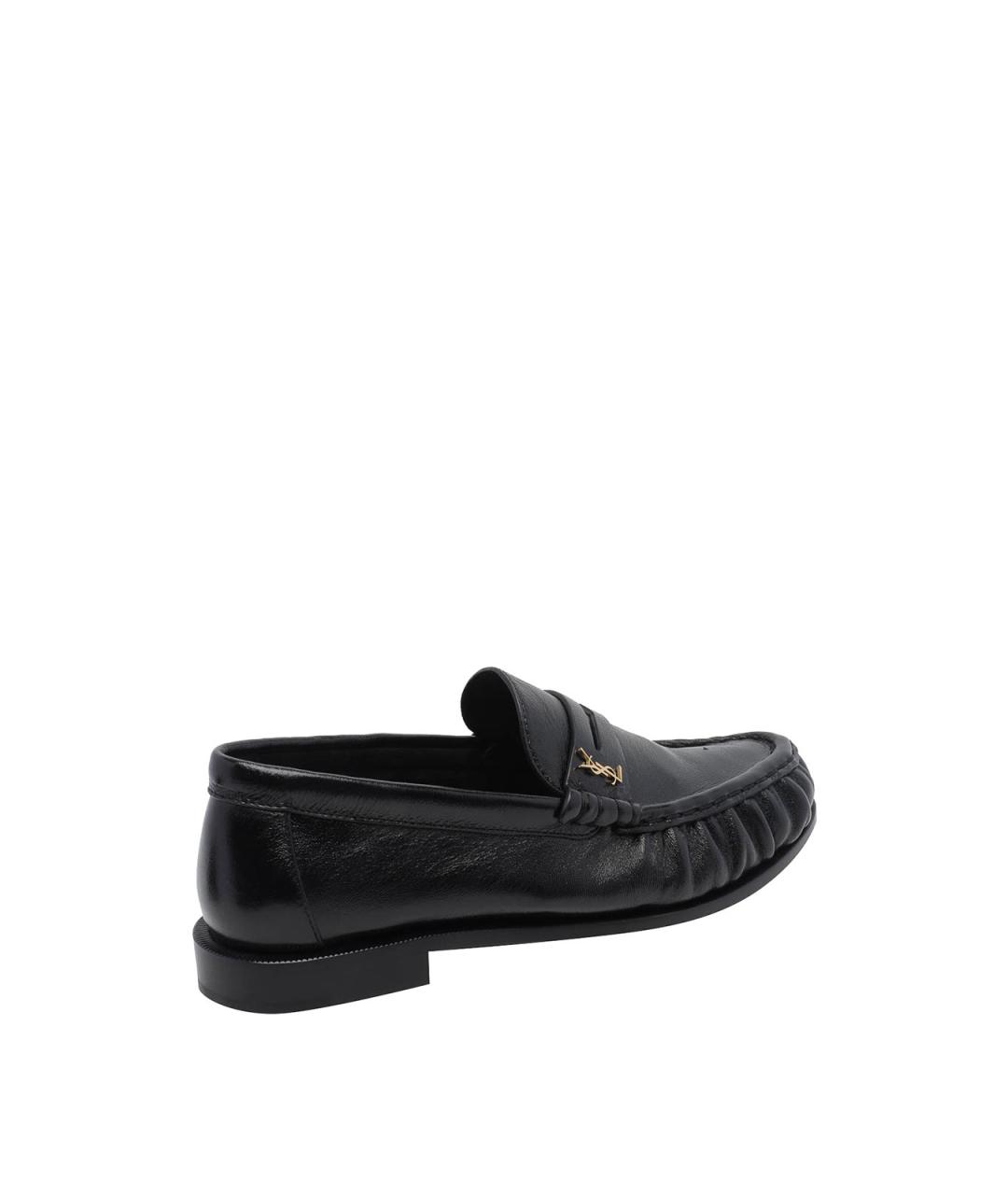 SAINT LAURENT Черные кожаные лоферы, фото 3