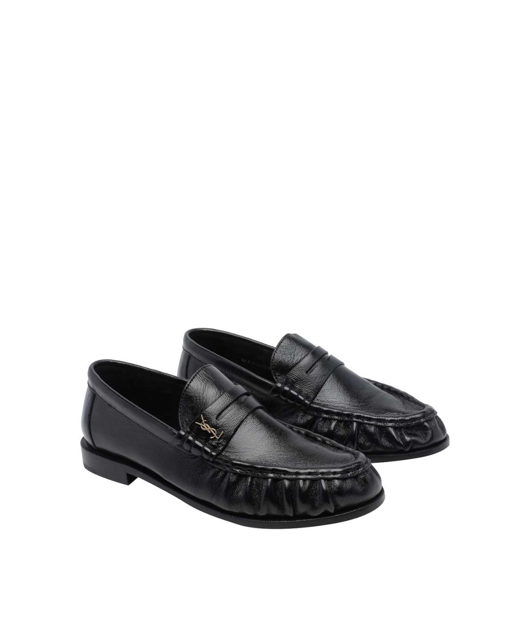 SAINT LAURENT Черные кожаные лоферы, фото 2