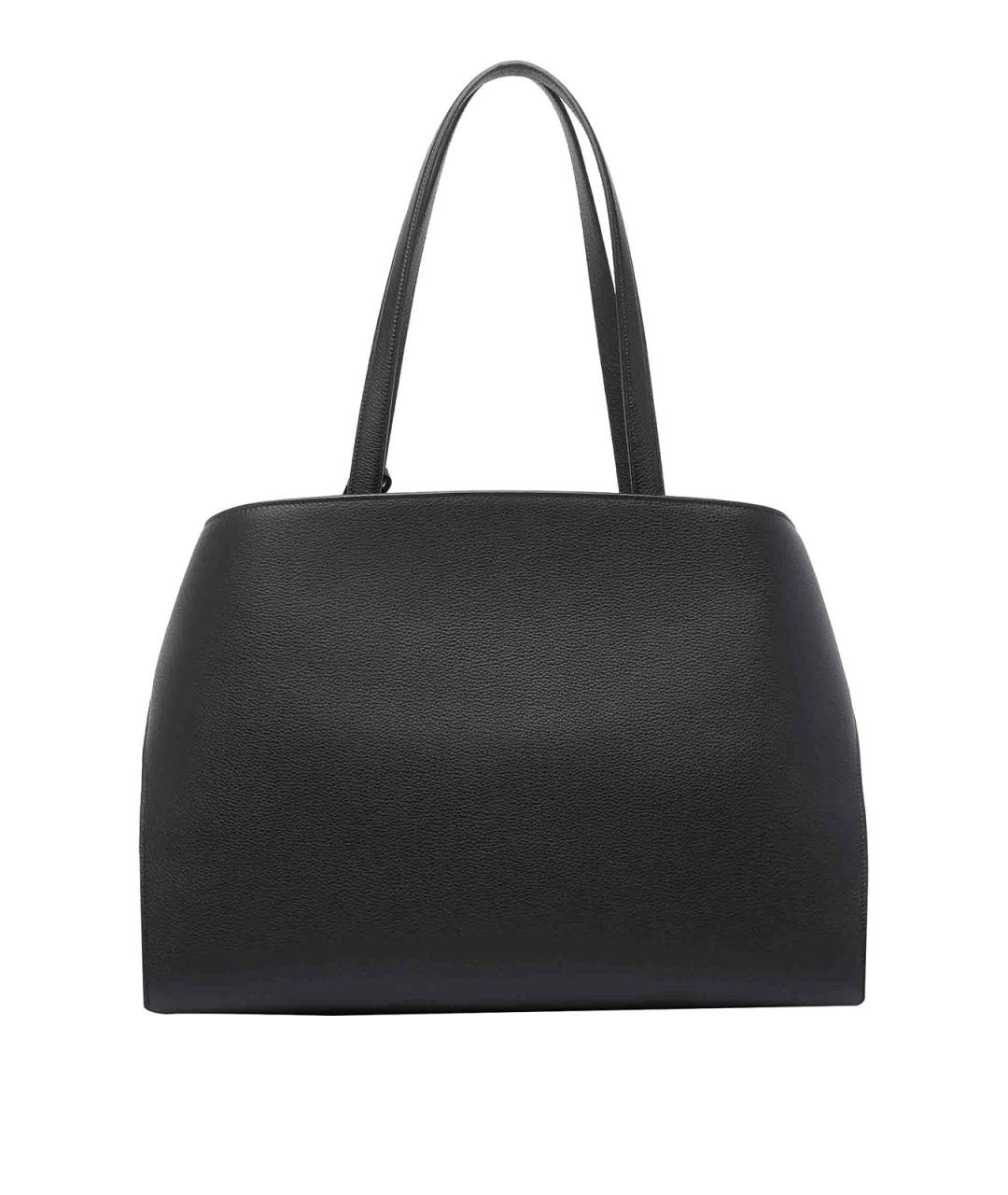FERRAGAMO Черная кожаная сумка тоут, фото 3