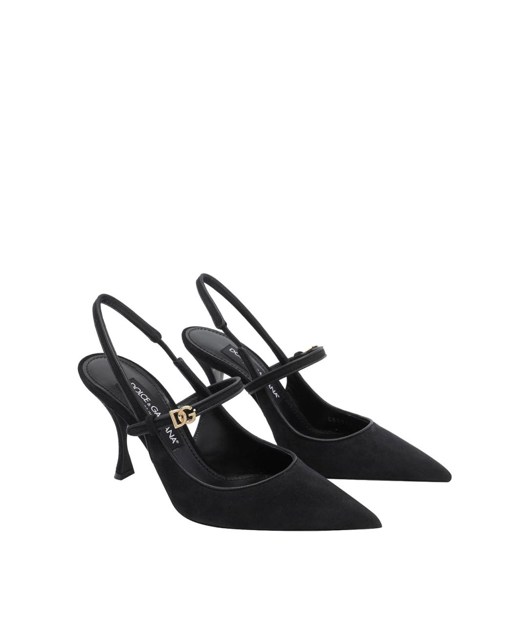 DOLCE&GABBANA Черные замшевые туфли, фото 2