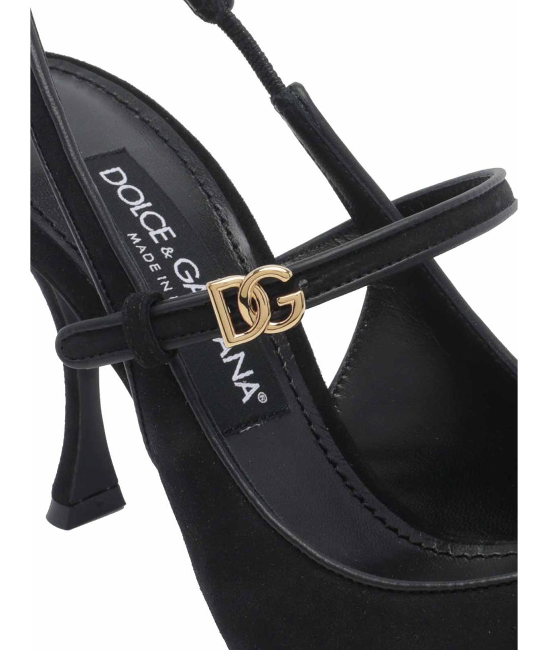 DOLCE&GABBANA Черные замшевые туфли, фото 4