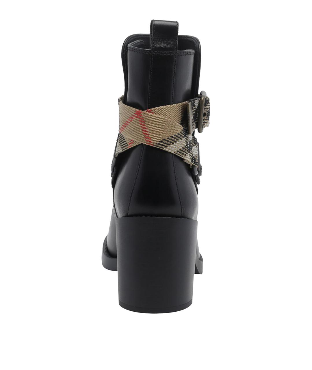 BURBERRY Черные кожаные ботильоны, фото 4