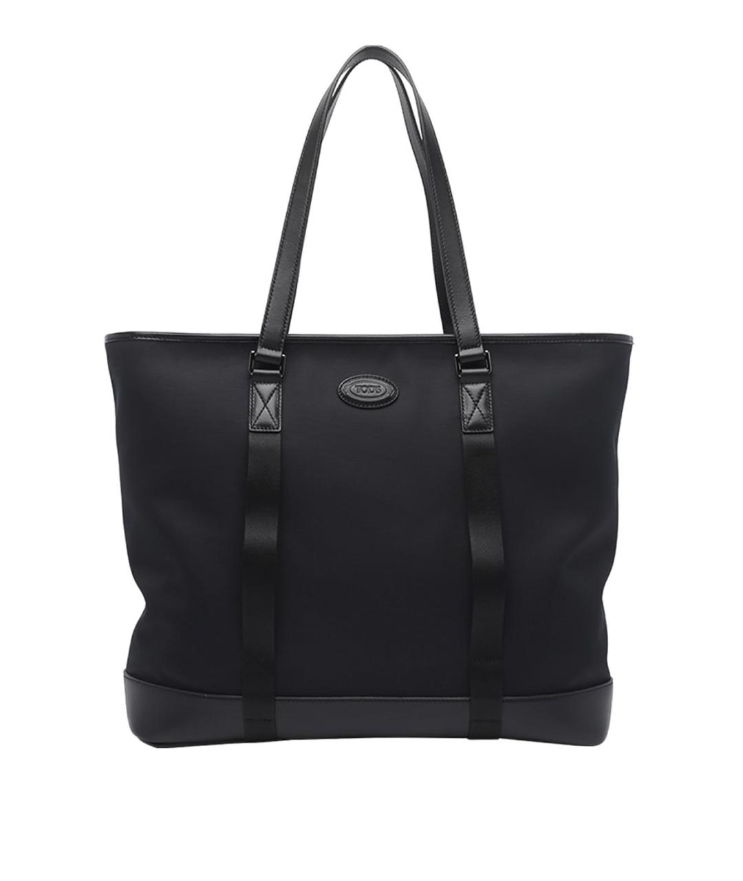TOD'S Черная тканевая сумка тоут, фото 1