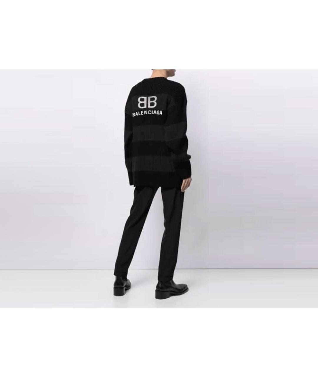 BALENCIAGA Черный хлопковый джемпер / свитер, фото 3