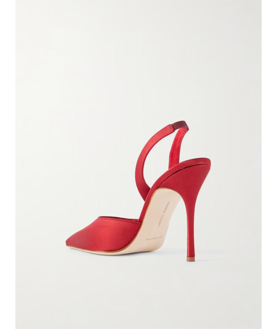 MANOLO BLAHNIK Красные текстильные туфли, фото 4