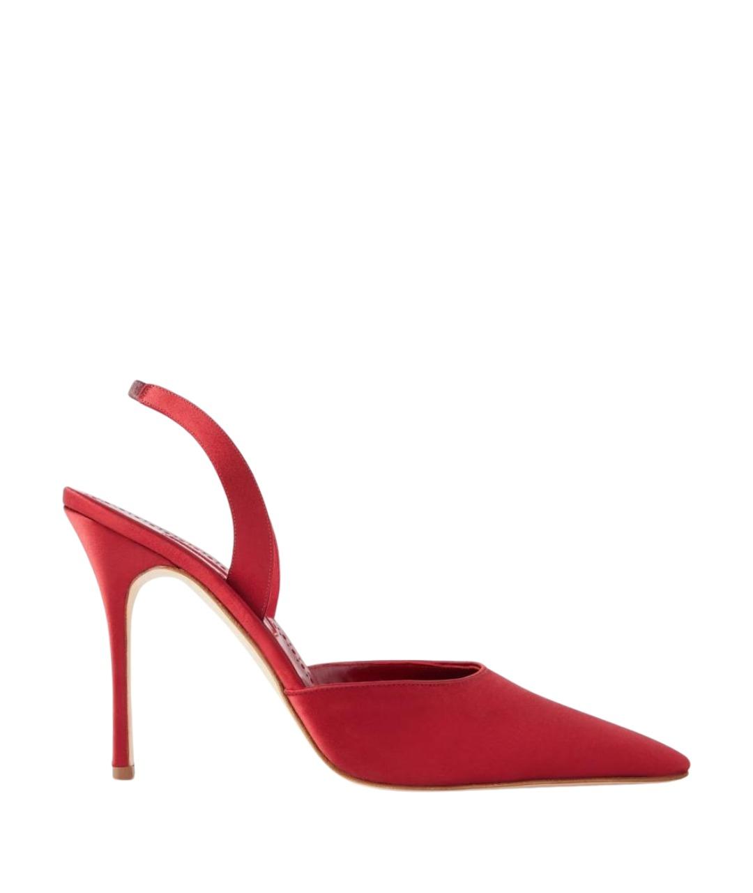 MANOLO BLAHNIK Красные текстильные туфли, фото 1