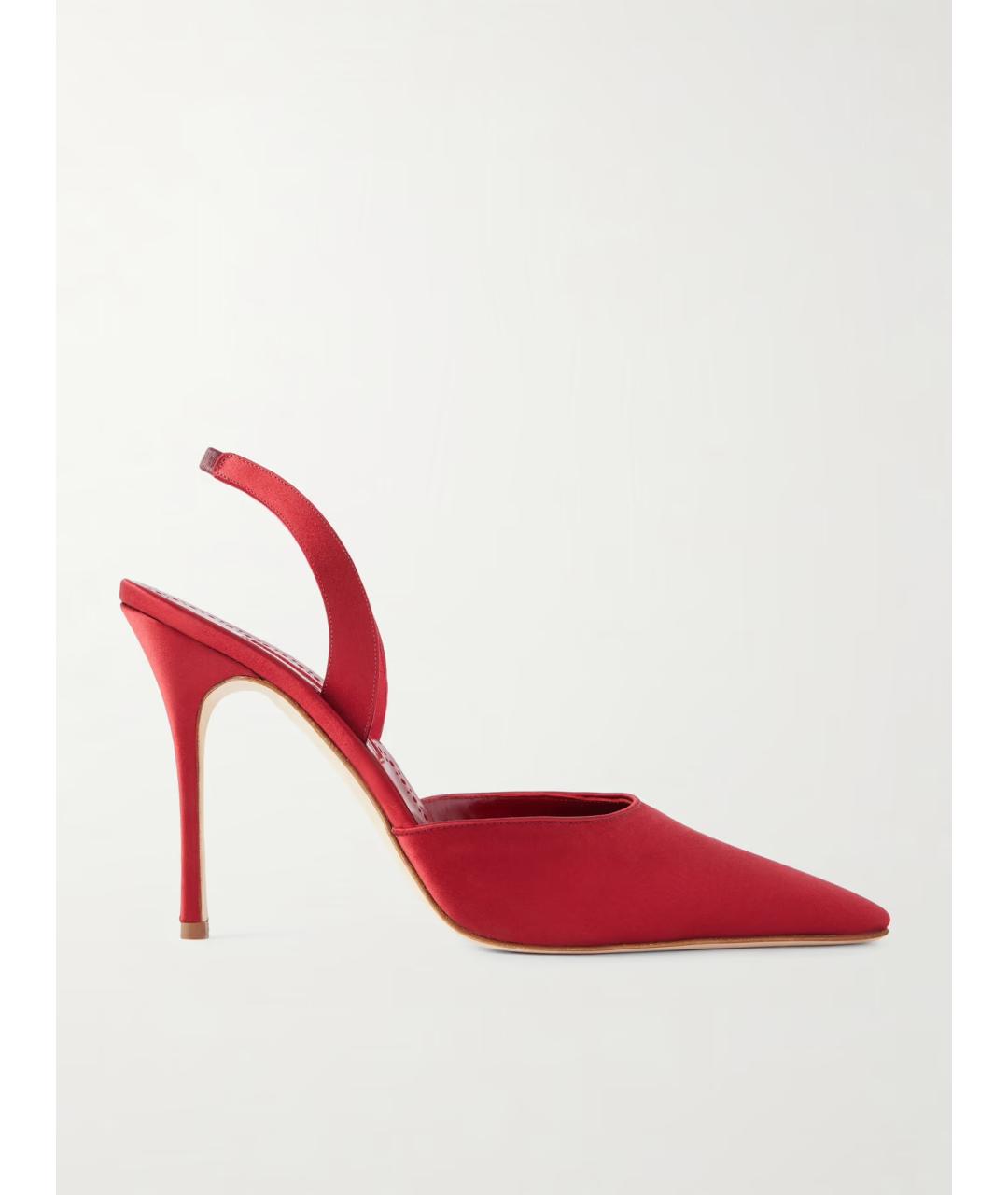 MANOLO BLAHNIK Красные текстильные туфли, фото 5