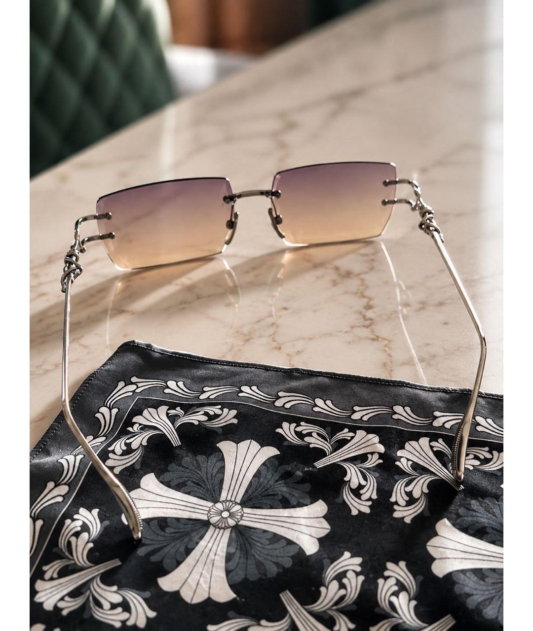 CHROME HEARTS Серебряные металлические солнцезащитные очки, фото 7