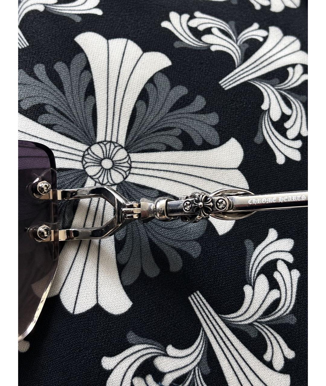 CHROME HEARTS Серебряные металлические солнцезащитные очки, фото 3