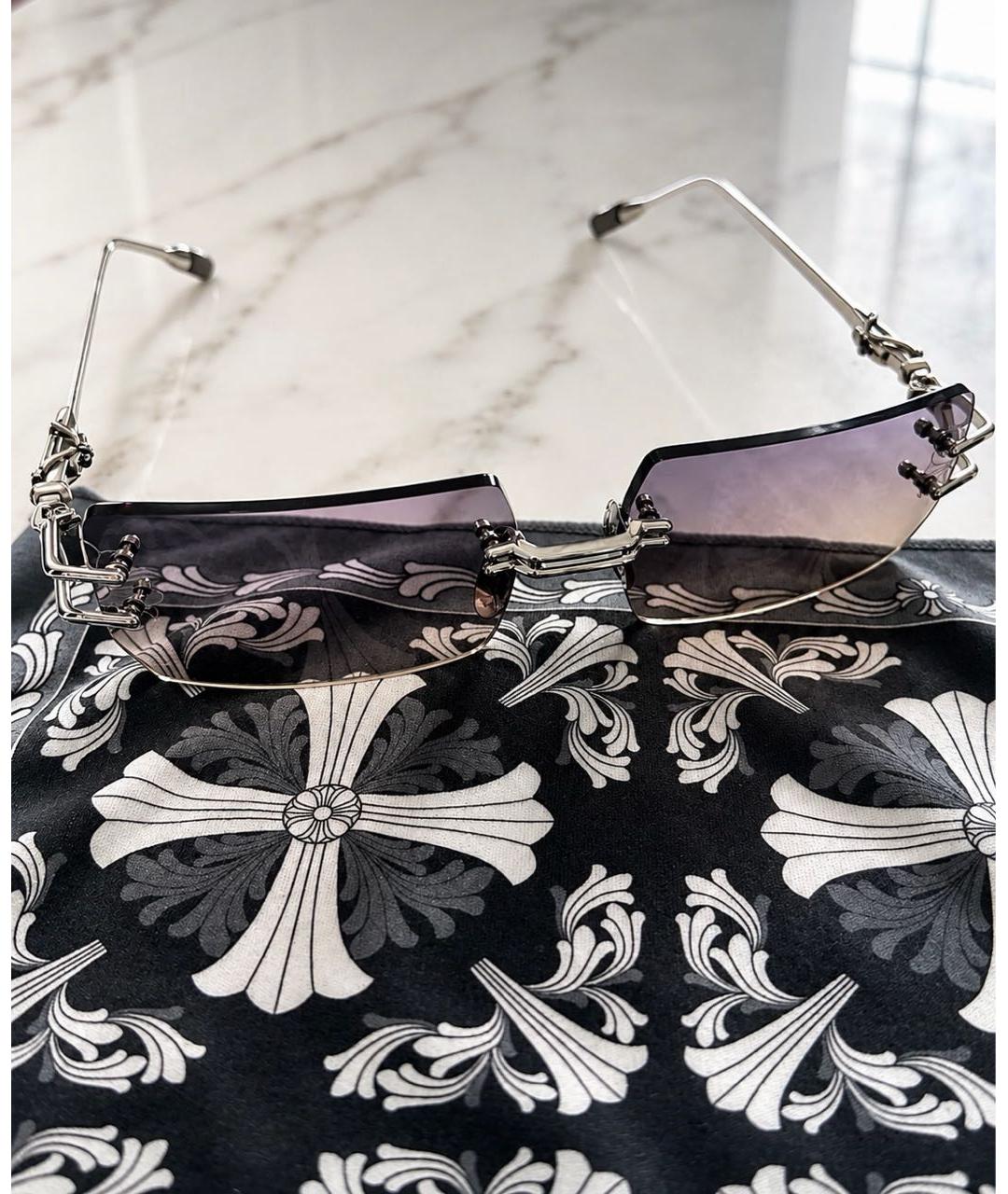 CHROME HEARTS Серебряные металлические солнцезащитные очки, фото 2