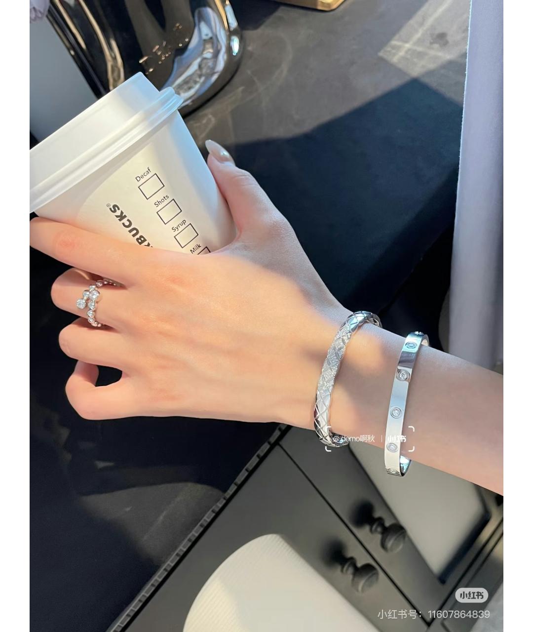 CARTIER Серебряный браслет из белого золота, фото 5
