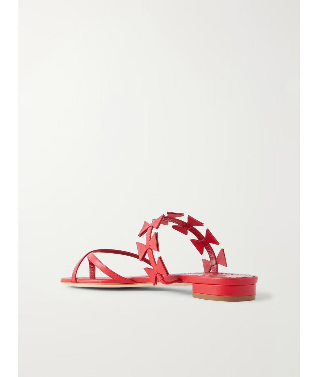 MANOLO BLAHNIK Красные кожаные сандалии, фото 6