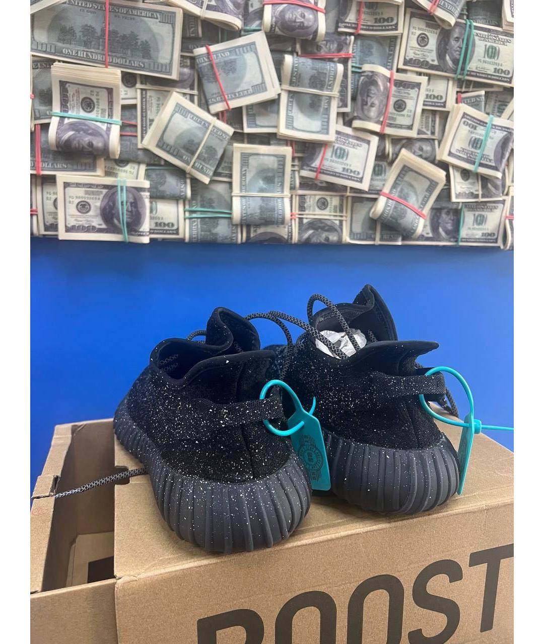 ADIDAS YEEZY Черные текстильные низкие кроссовки / кеды, фото 3