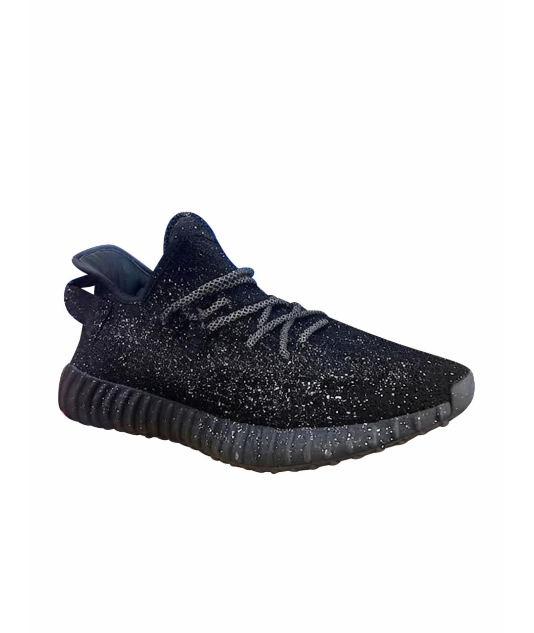 ADIDAS YEEZY Черные текстильные низкие кроссовки / кеды, фото 1