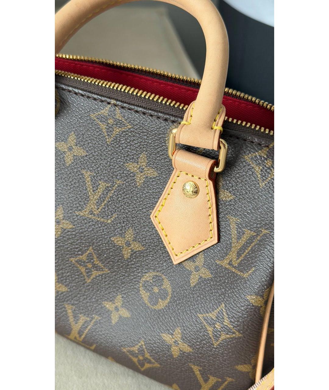 LOUIS VUITTON Коричневая сумка с короткими ручками из канвы, фото 7