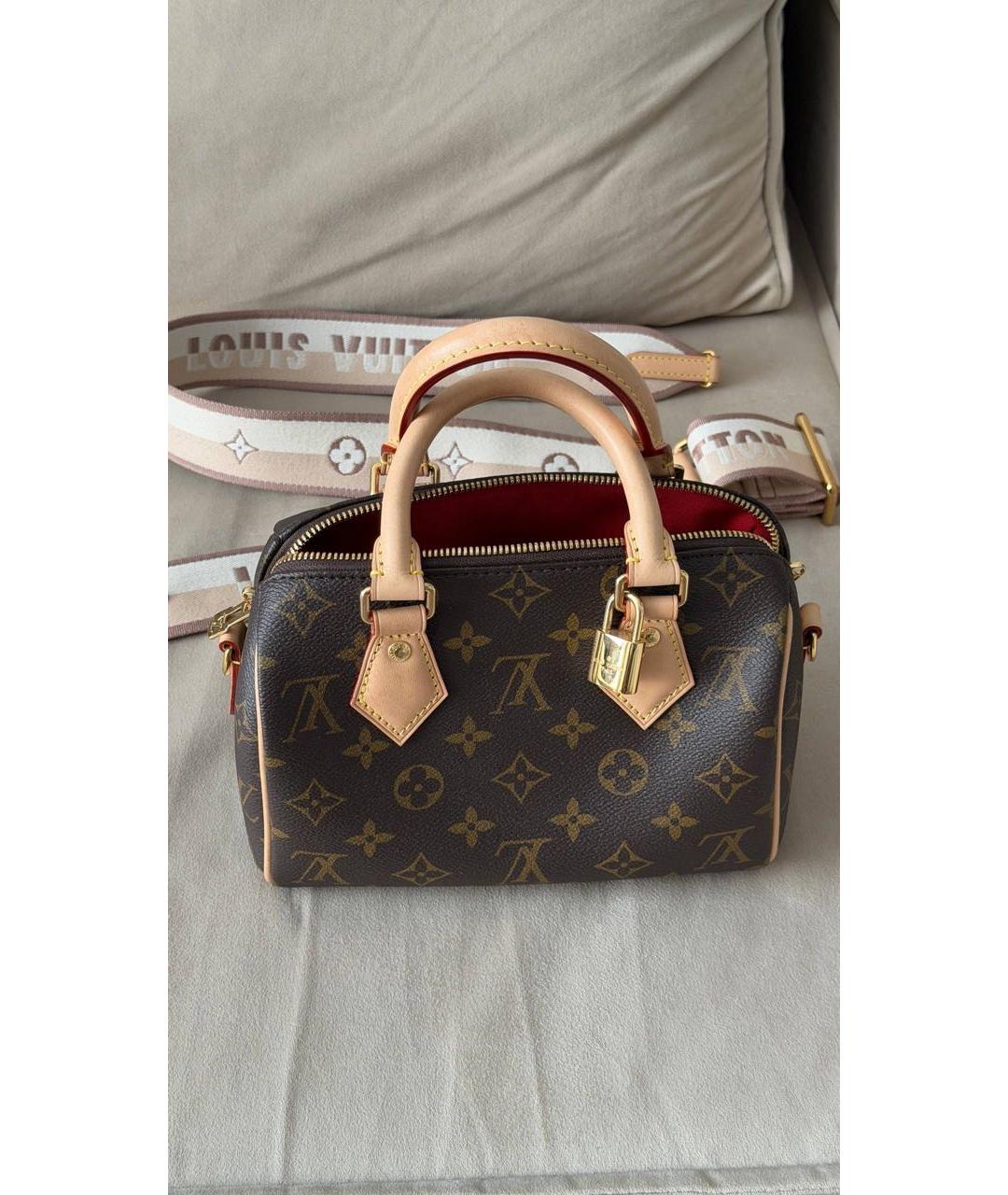 LOUIS VUITTON Коричневая сумка с короткими ручками из канвы, фото 8