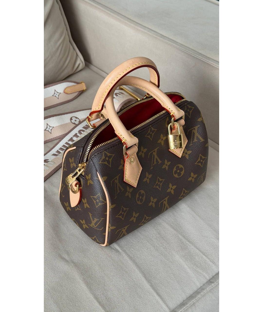 LOUIS VUITTON Коричневая сумка с короткими ручками из канвы, фото 2