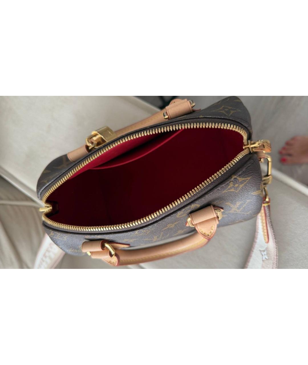 LOUIS VUITTON Коричневая сумка с короткими ручками из канвы, фото 5