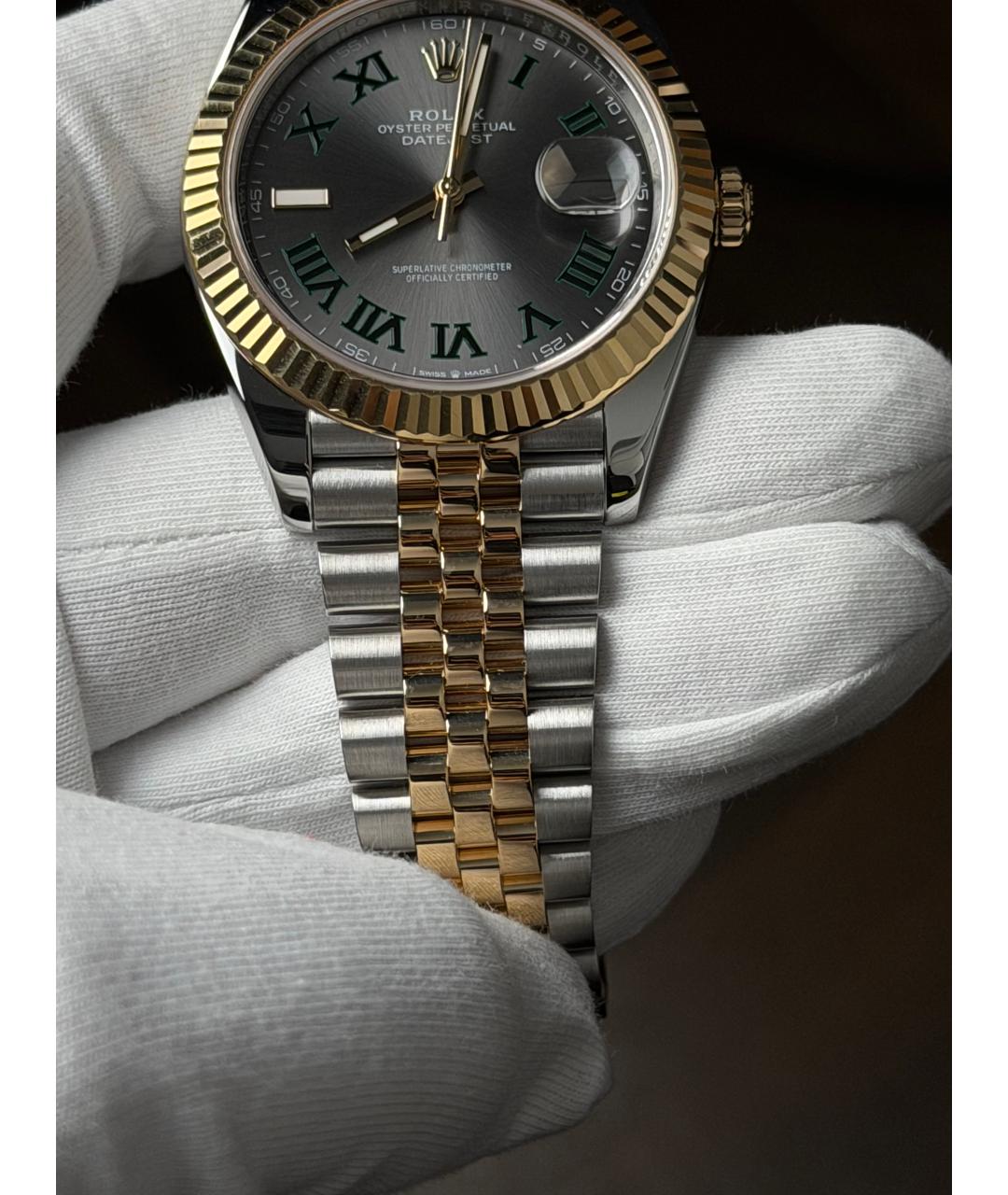 ROLEX Серые часы из желтого золота, фото 6