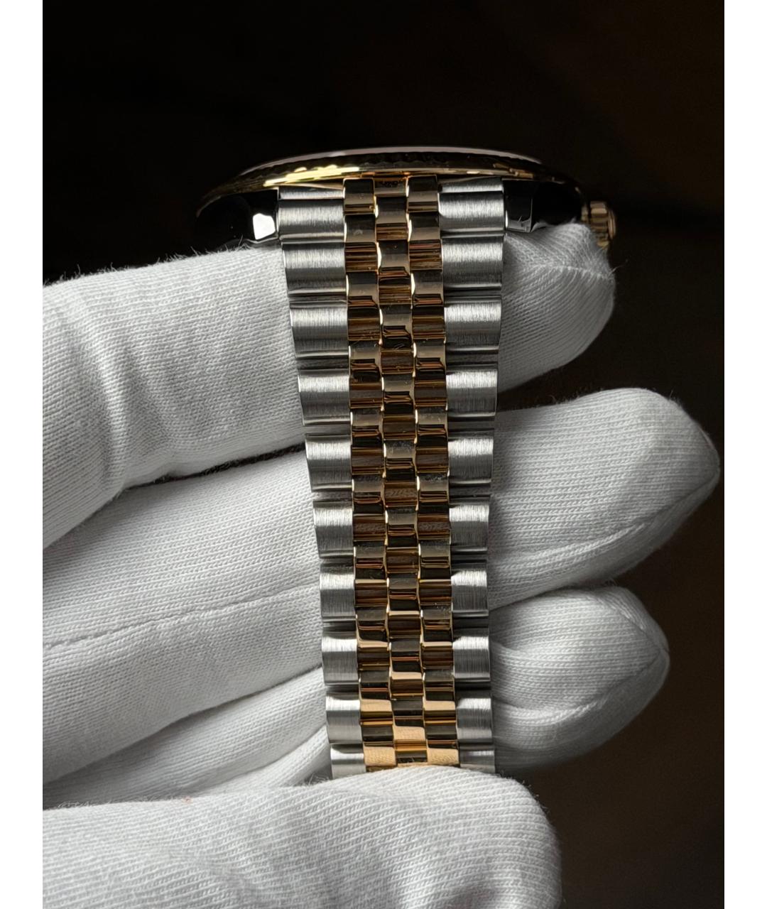 ROLEX Серые часы из желтого золота, фото 7