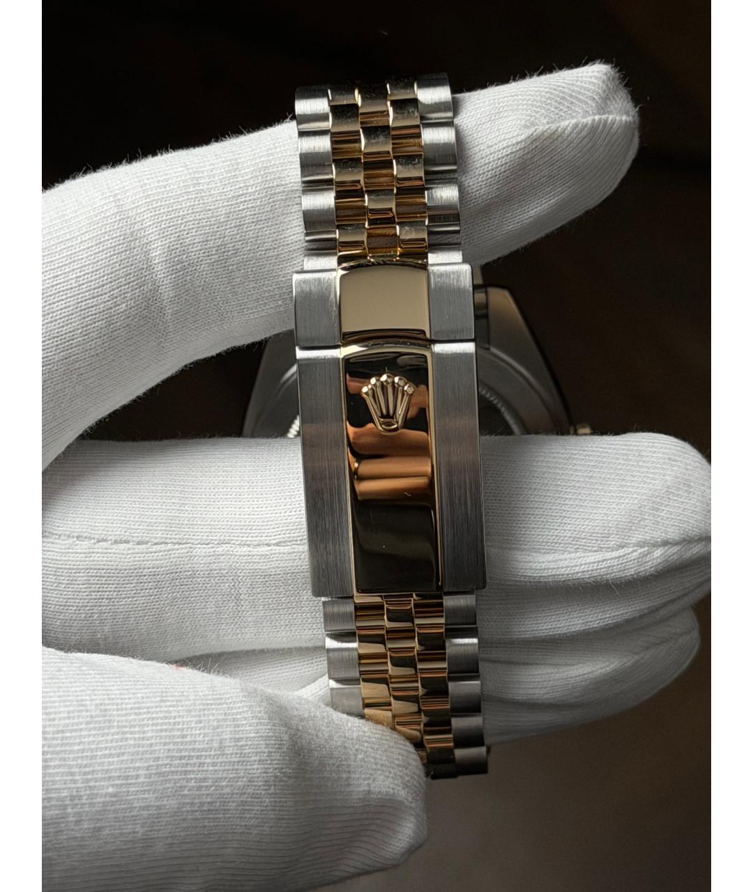ROLEX Серые часы из желтого золота, фото 9