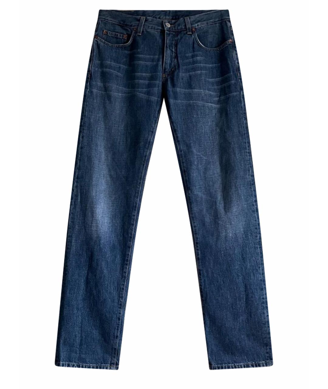 GUCCI Голубые хлопковые прямые джинсы, фото 1