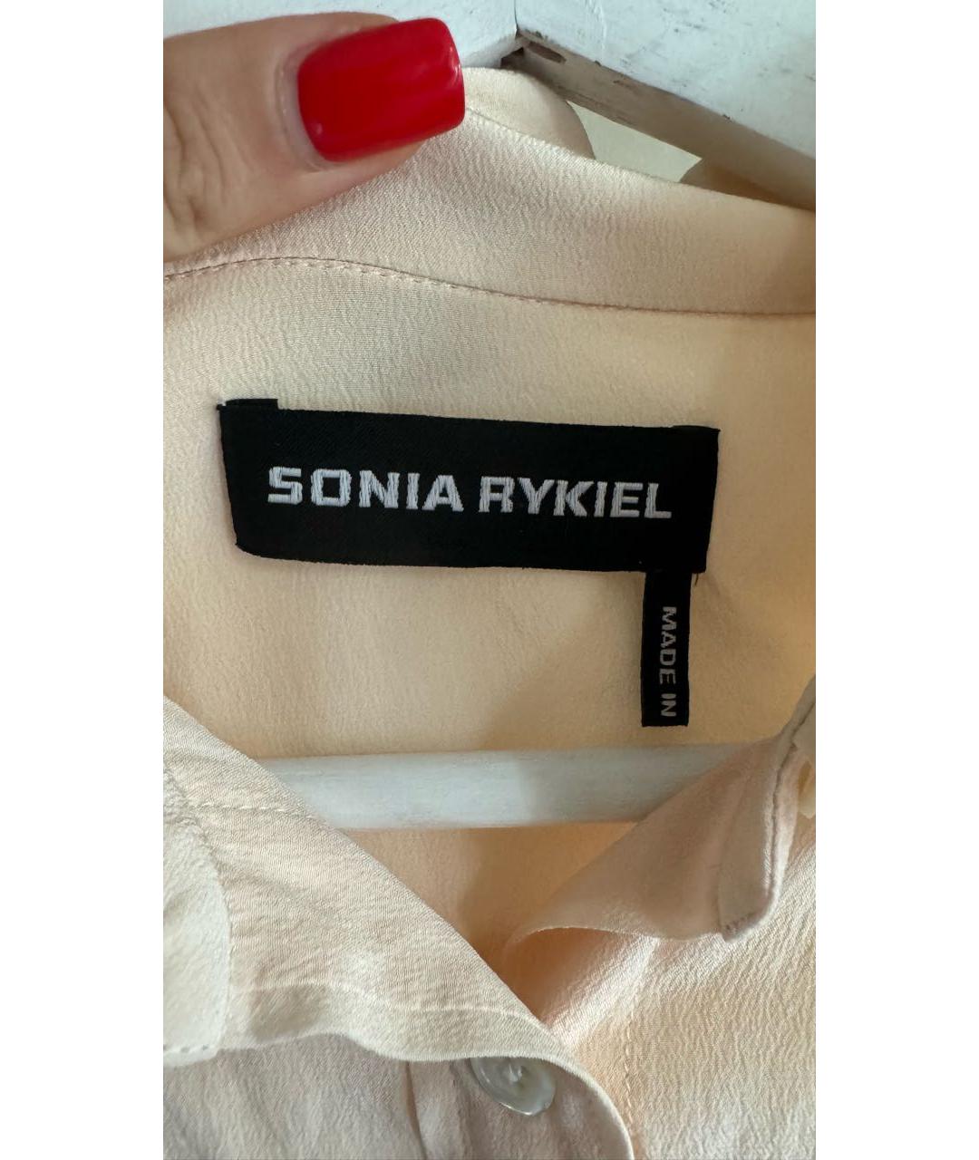 SONIA RYKIEL Бежевая шелковая блузы, фото 3
