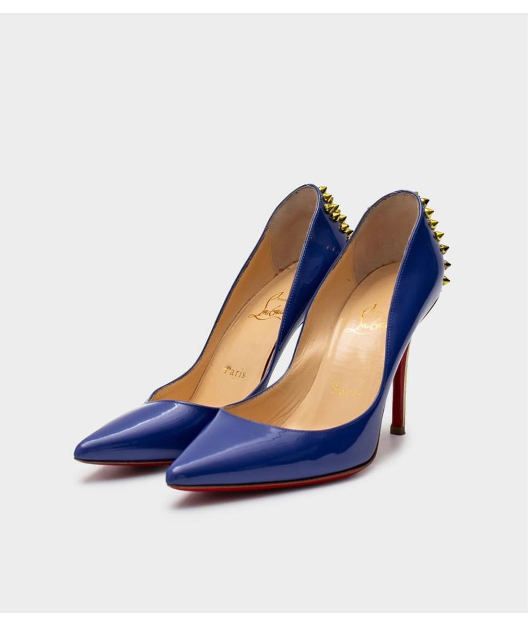CHRISTIAN LOUBOUTIN Синие туфли из лакированной кожи, фото 4