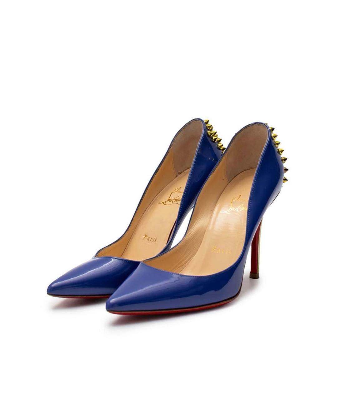 CHRISTIAN LOUBOUTIN Синие туфли из лакированной кожи, фото 3
