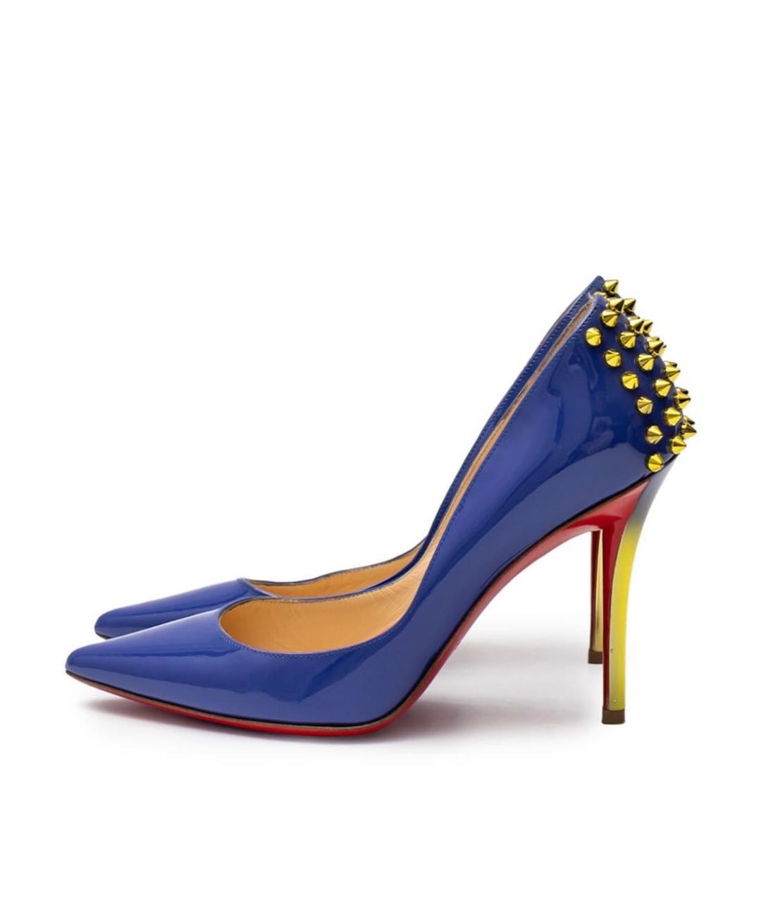 CHRISTIAN LOUBOUTIN Синие туфли из лакированной кожи, фото 5