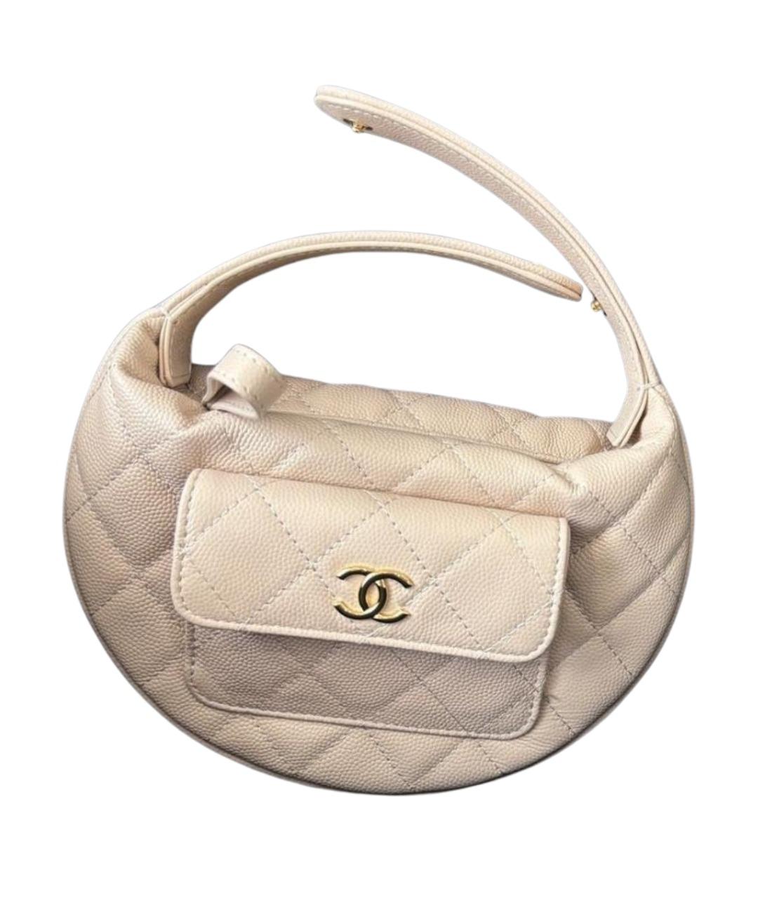 CHANEL Бежевая кожаная сумка через плечо, фото 1