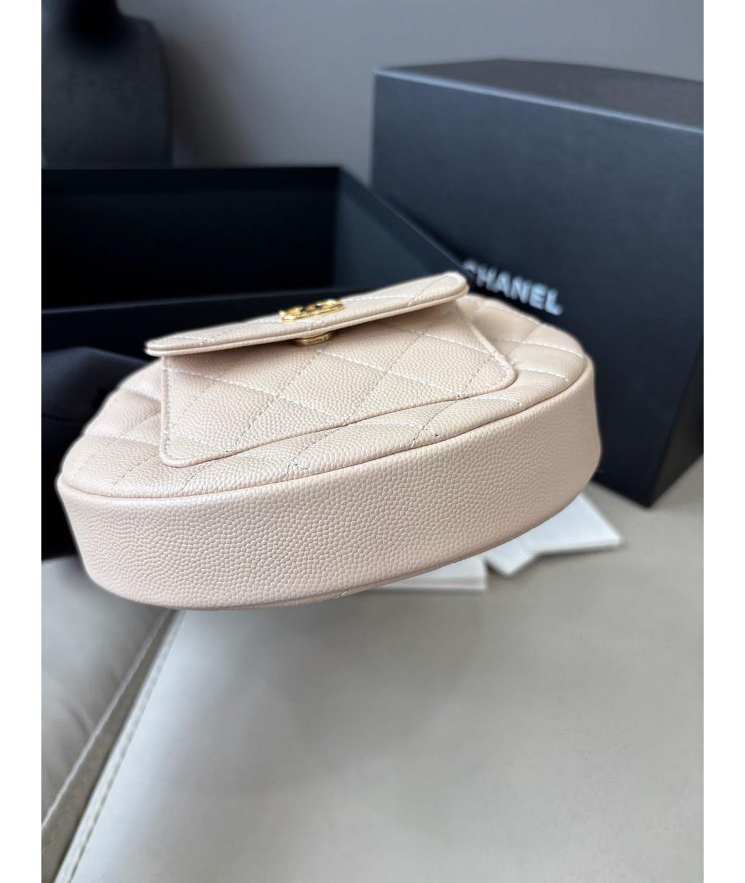 CHANEL Бежевая кожаная сумка через плечо, фото 3